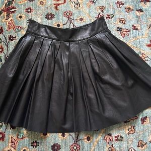 Alice and Olivia pleated leather skirt